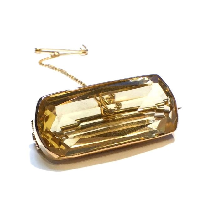 Citrine Rose Gold Brooch