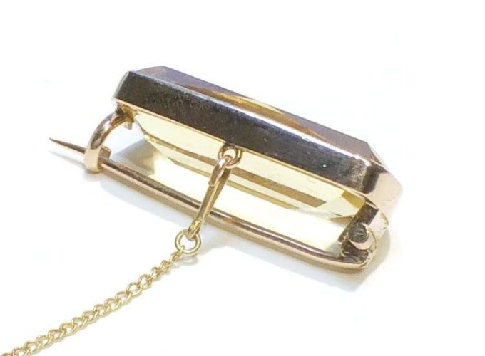 Citrine Rose Gold Brooch