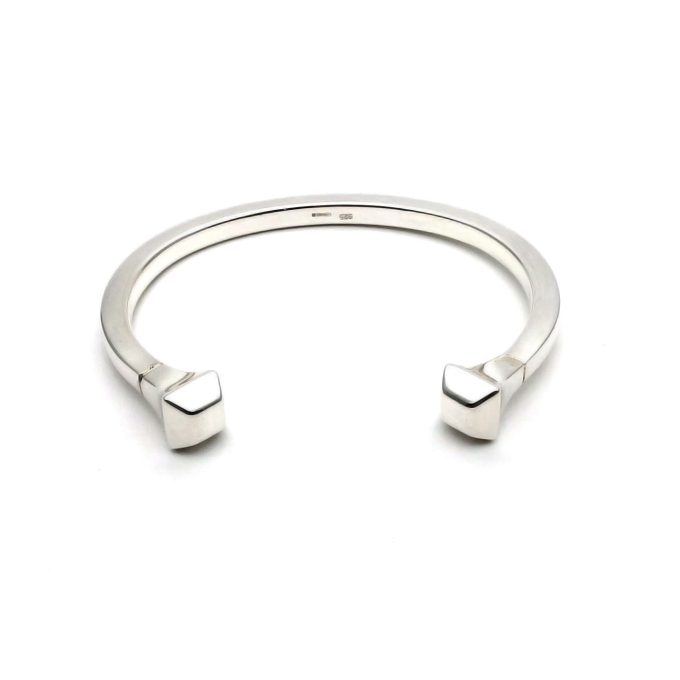 Silver Hob Nail Torque Bangle