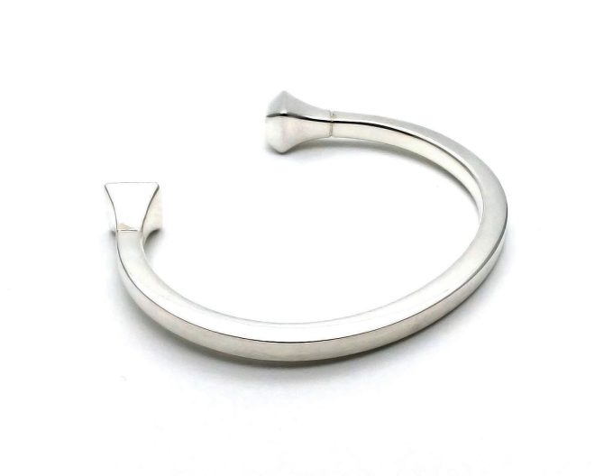 Silver Hob Nail Torque Bangle