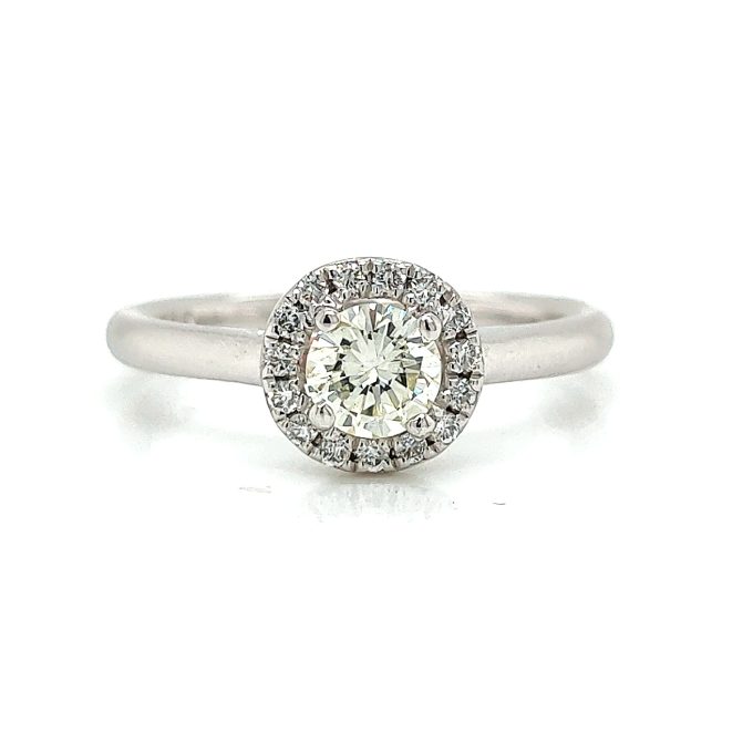 White Gold Diamond Halo Ring