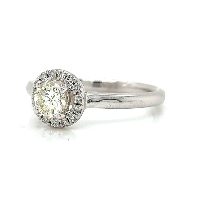 White Gold Diamond Halo Ring
