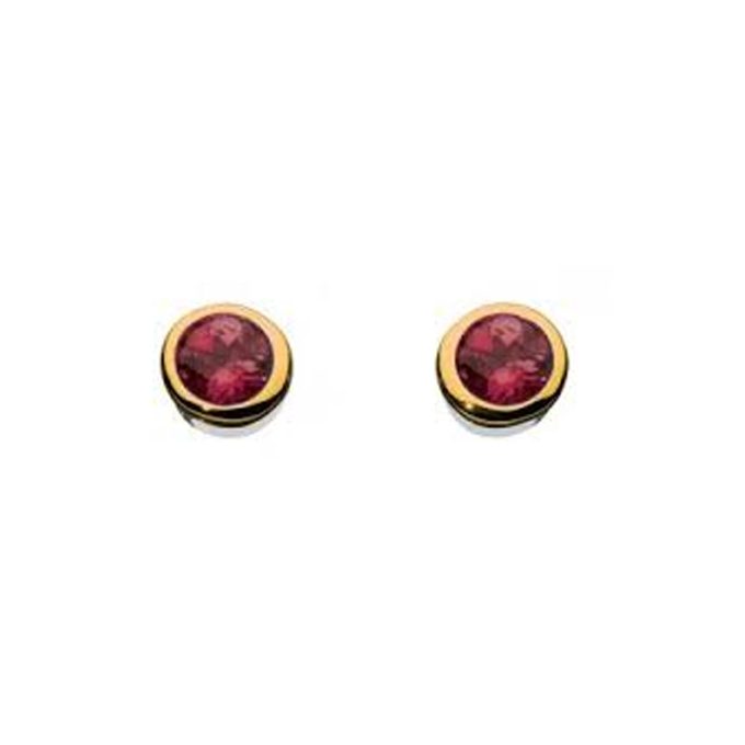 Kit Heath Gold Edged Rhodolite Stud Earrings