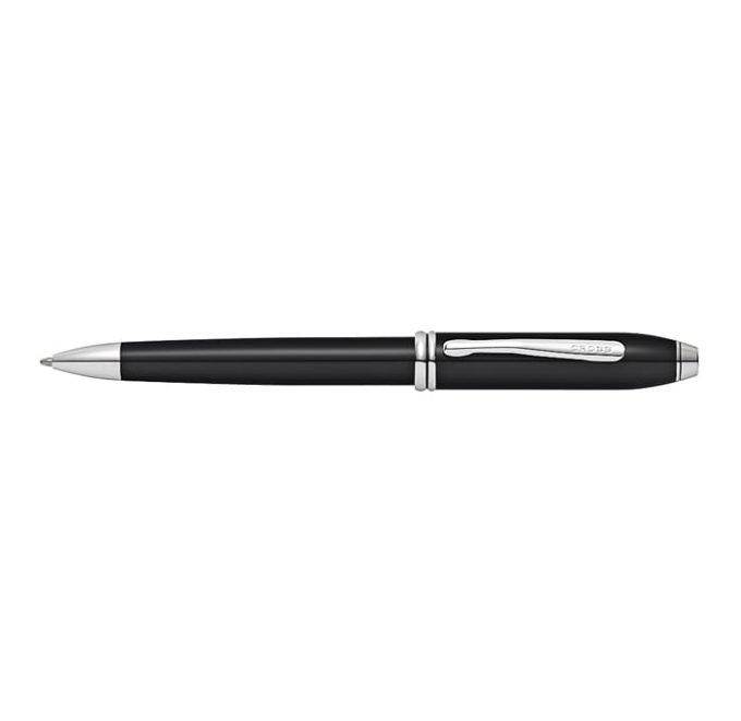 Cross Townsend Black Lacquer/Rhodium Plated Ballpoint Pen