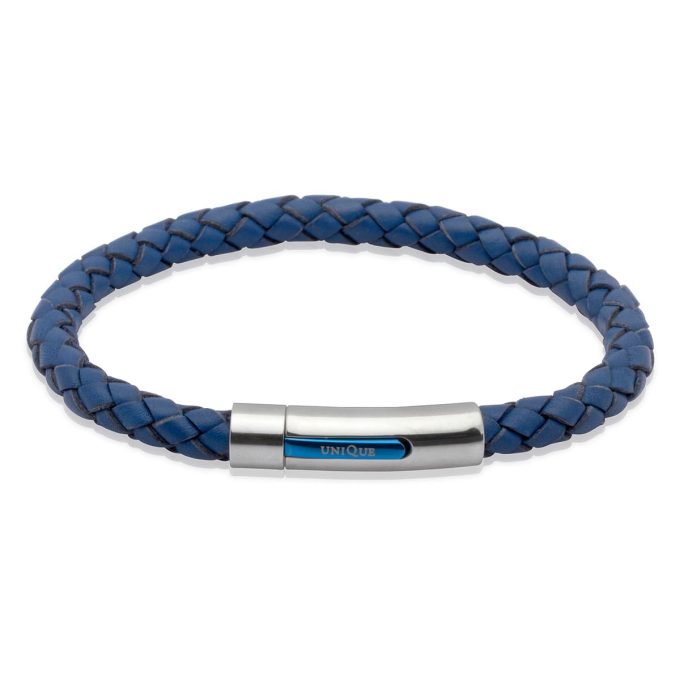 Unique Blue Leather Bracelet