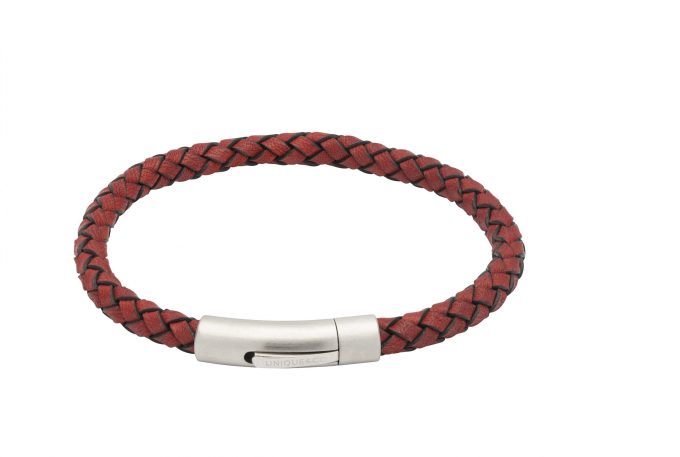 Unique Antique Red Leather Bracelet