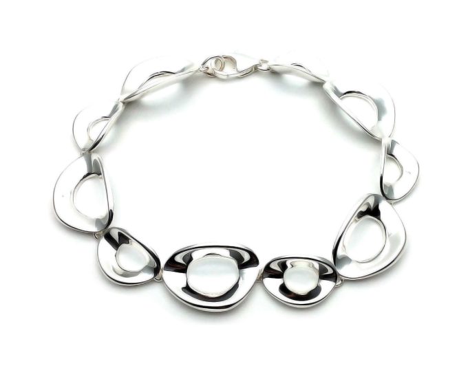Silver Bowled Link Bracelet