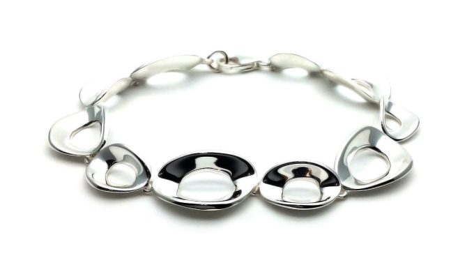 Silver Bowled Link Bracelet