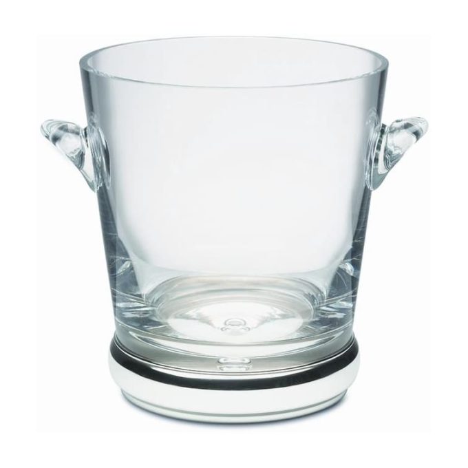 Silver and Crystal Glass Ice Bucket
