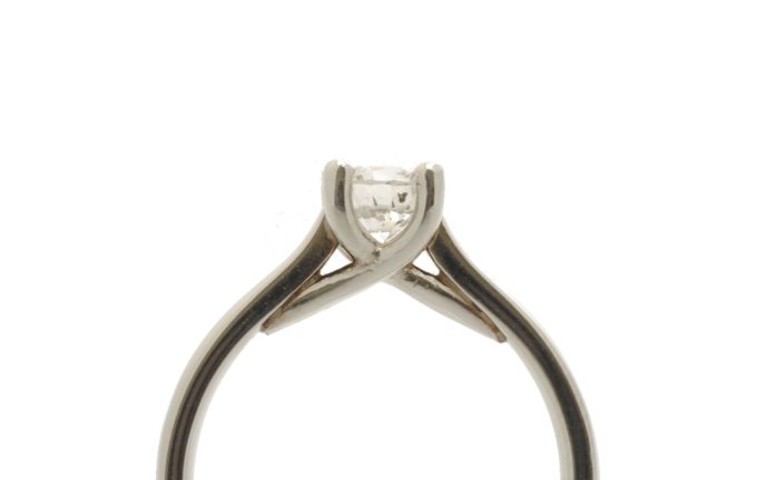 Half Carat Round Diamond in White Gold