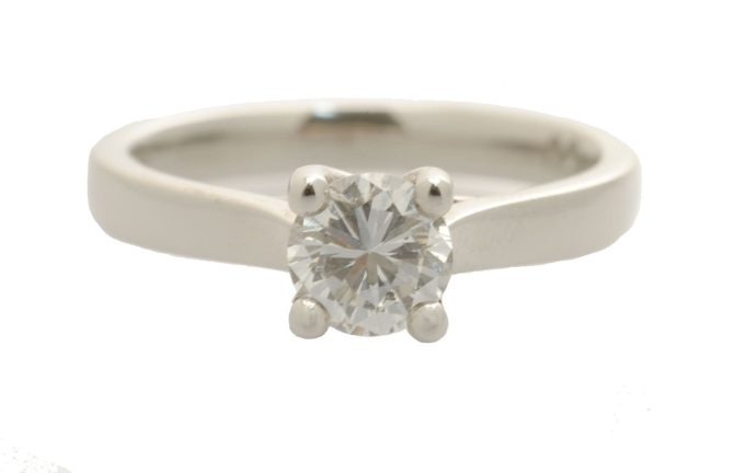 Half Carat Round Diamond in White Gold