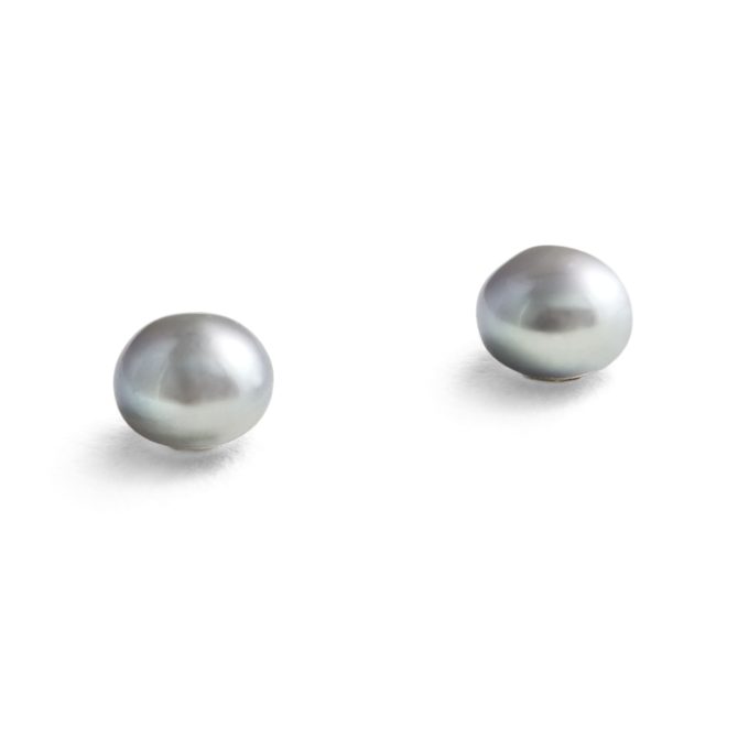 Jersey Pearl 7mm Silver Pearl Stud Earrings