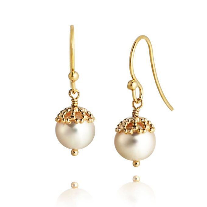 Jersey Pearl Gold Emma Kate Drop Earrings
