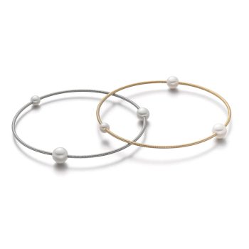 Eva Strepp Steel and Pearl Bangle