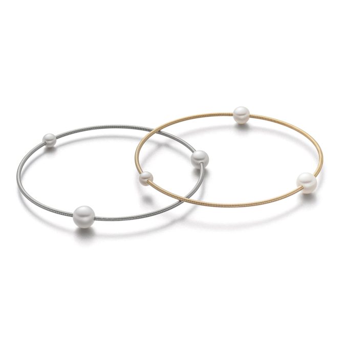 Eva Strepp Steel and Pearl Bangle
