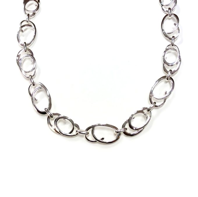 Silver Scroll Link Necklace