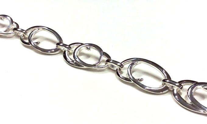 Silver Scroll Link Necklace