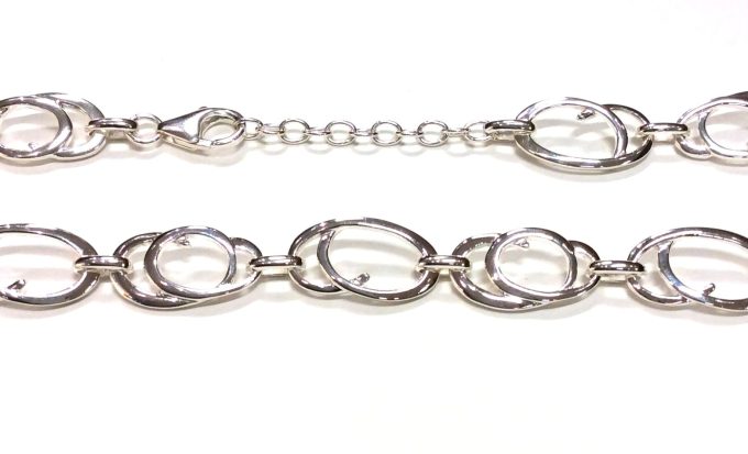 Silver Scroll Link Necklace