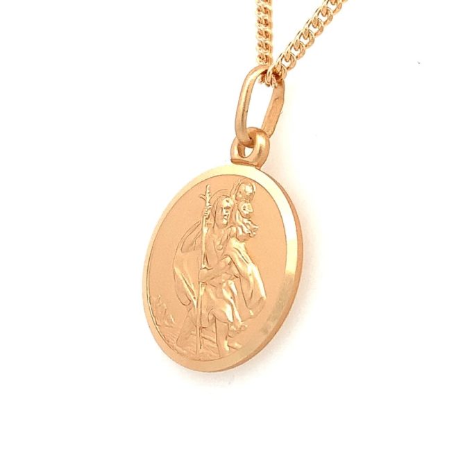 Gold St Christopher and Chain