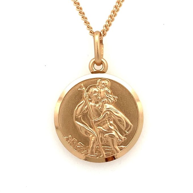 Gold St Christopher and Chain