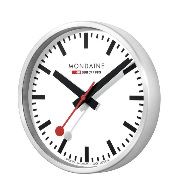 Mondaine Silver Wall Clock 25cm