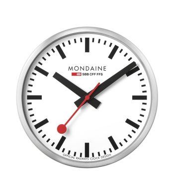 Mondaine Silver Wall Clock 25cm