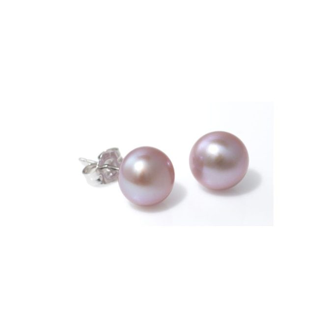 Jersey Pearl 7mm Silver Pearl Stud Earrings
