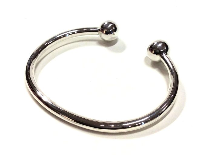 Solid Silver Torque Bangle
