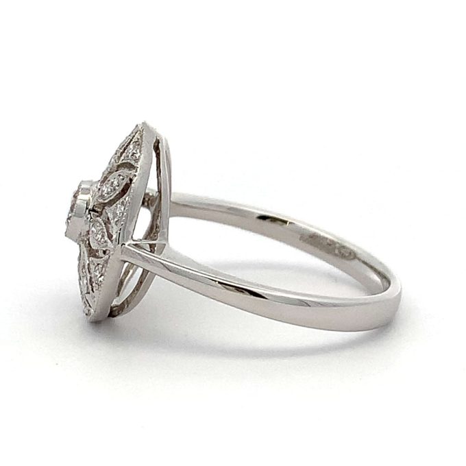 Daisy Motif Diamond Dress Ring