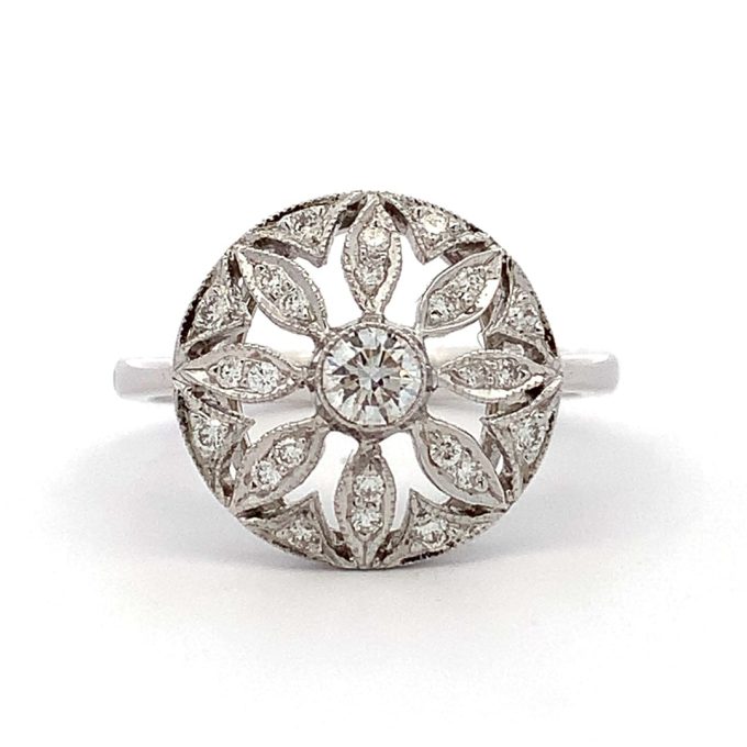 Daisy Motif Diamond Dress Ring