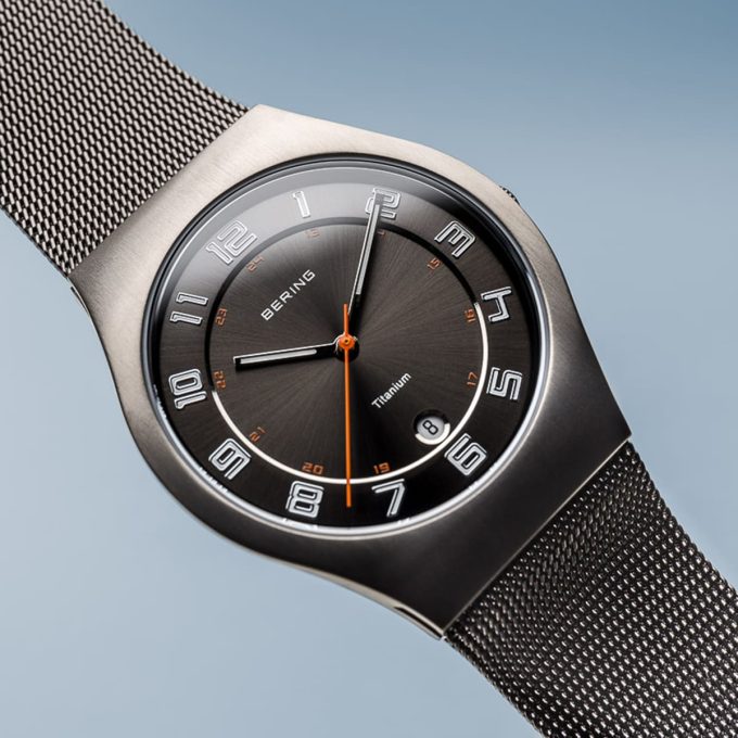 Bering Orange Detail Titanium Watch 11937-007