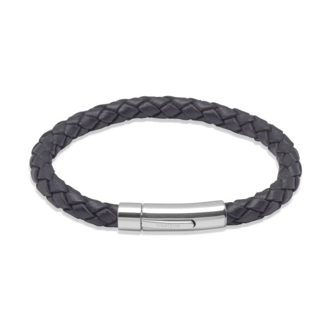 Unique Gents Navy Blue Leather Bracelet