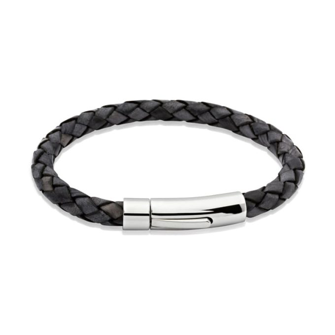 Unique Antique Black Leather Bracelet