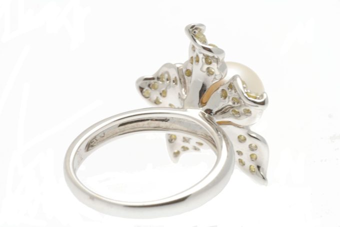 Pearl and Diamond Cocktail Ring