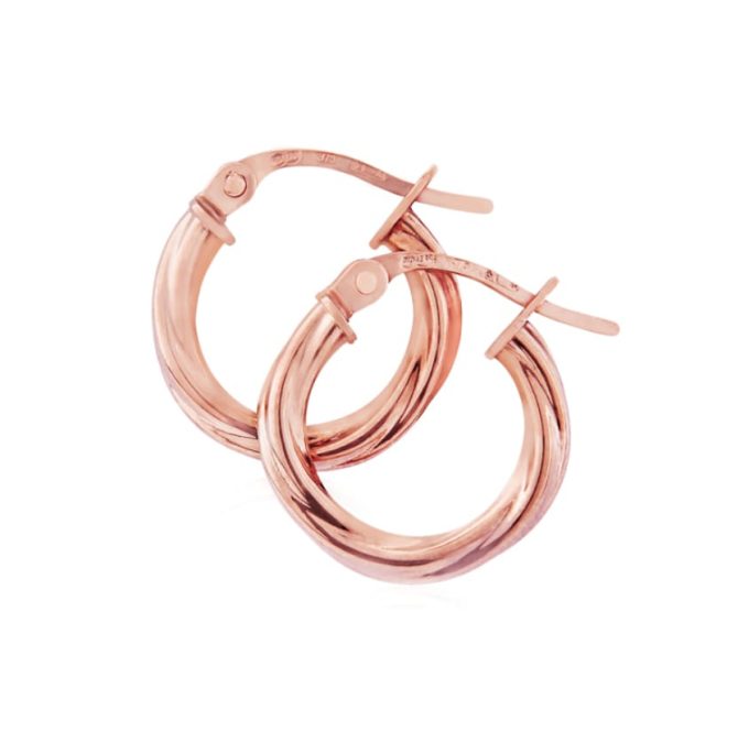 Rose Gold Twisted Hoops