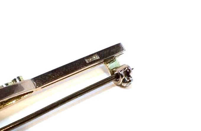 Sapphire and Pearl Bar Brooch