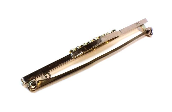 Sapphire and Pearl Bar Brooch
