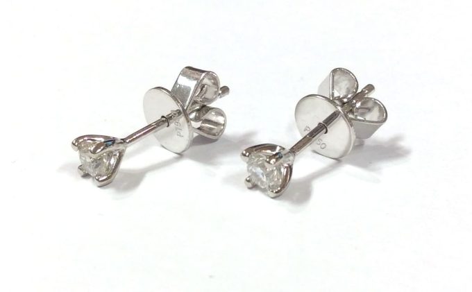 0.40ct Diamond Platinum Stud Earrings