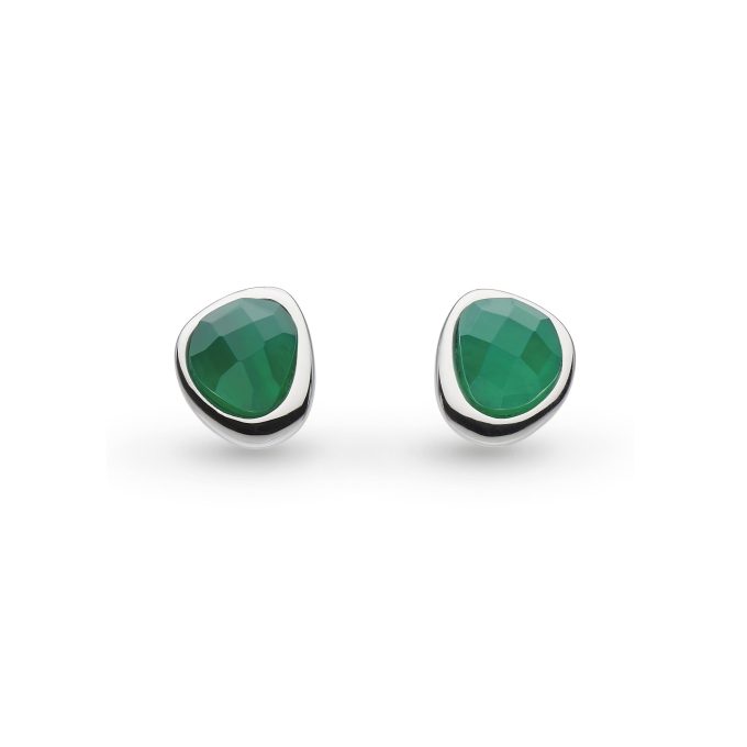 Kit Heath Coast Green Agate Stud Earrings