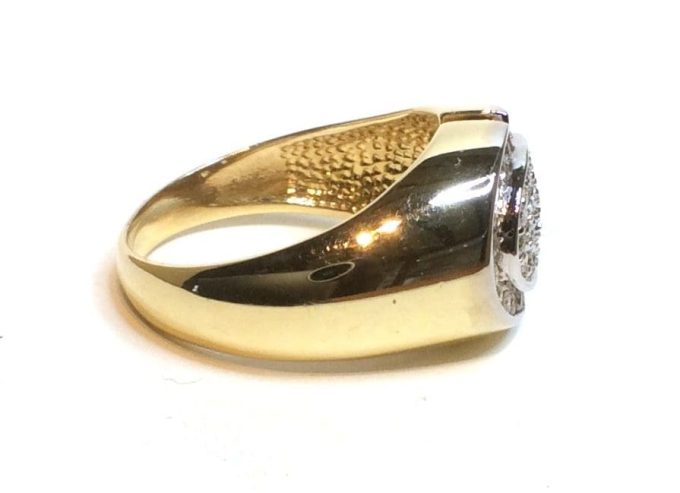 14ct Gold Diamond Gents Ring