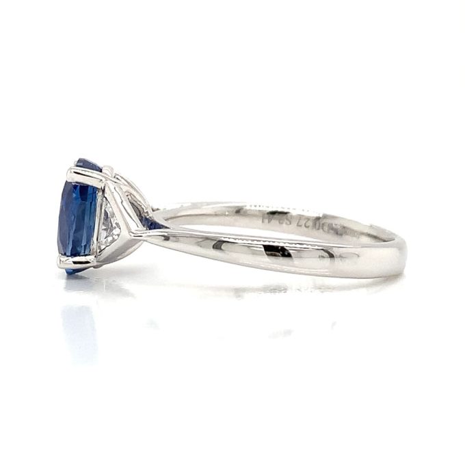 Platinum Oval Sapphire & Diamond Ring