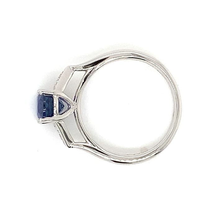 Platinum Oval Sapphire & Diamond Ring