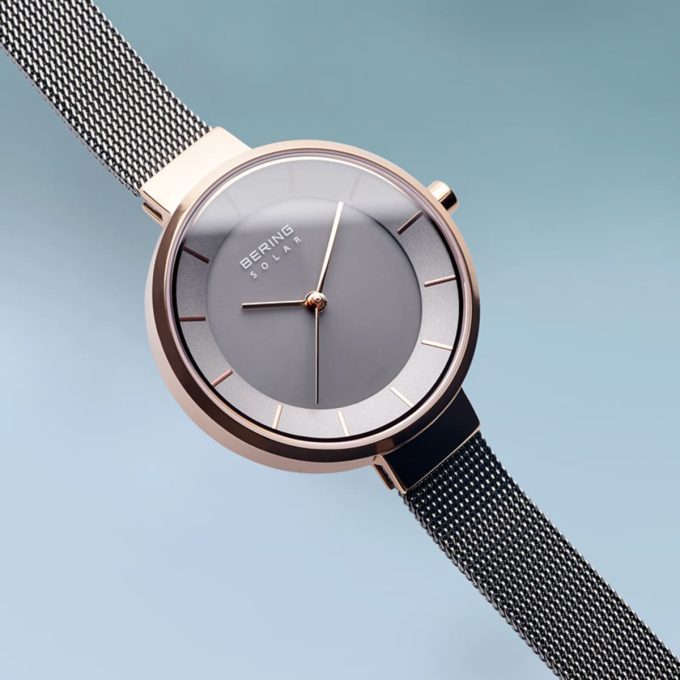 Bering Ladies Rose & Grey Solar Watch 14631-369