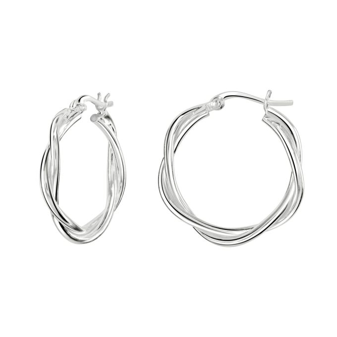 Dew Silver Creole Silver Hoops