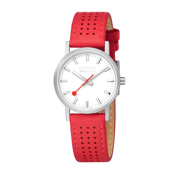 Mondaine 30mm Red Classic Watch