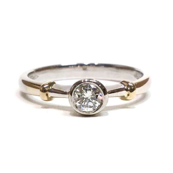 Multi Tone Gold Diamond Solitaire Ring