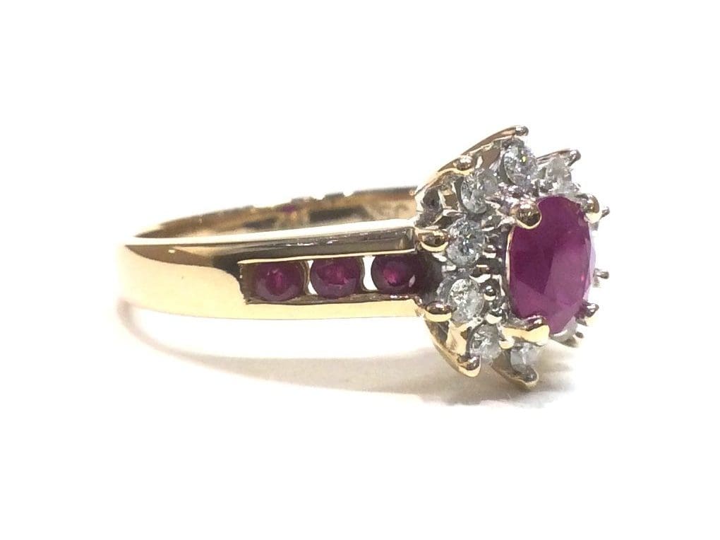 Ruby and Diamond Cluster Ring