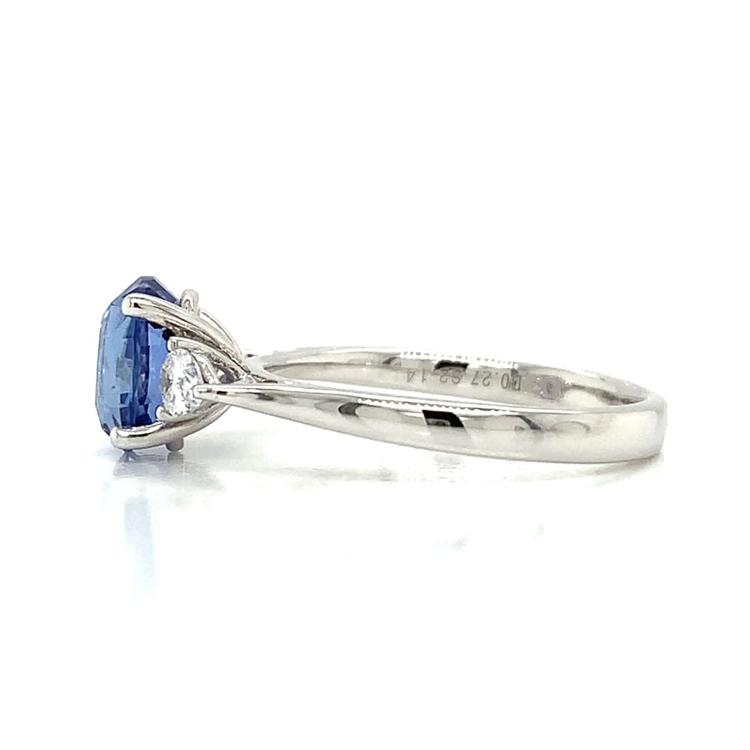 2.15ct Oval Sapphire & Diamond Platinum Ring
