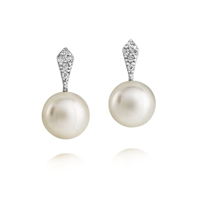 Jersey Pearl Amberley Pave Bar Stud Earrings