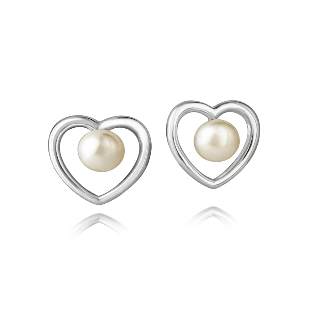 Jersey Pearl Kimberley Heart Stud Earrings